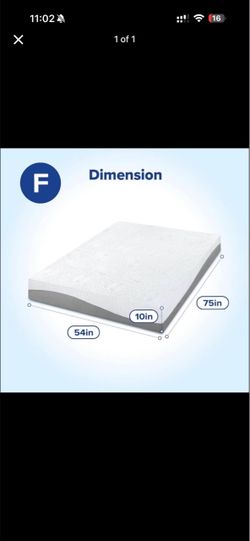 Full Size Foam Mattress 10 inches