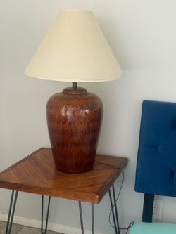 Large ceramic brown lamp