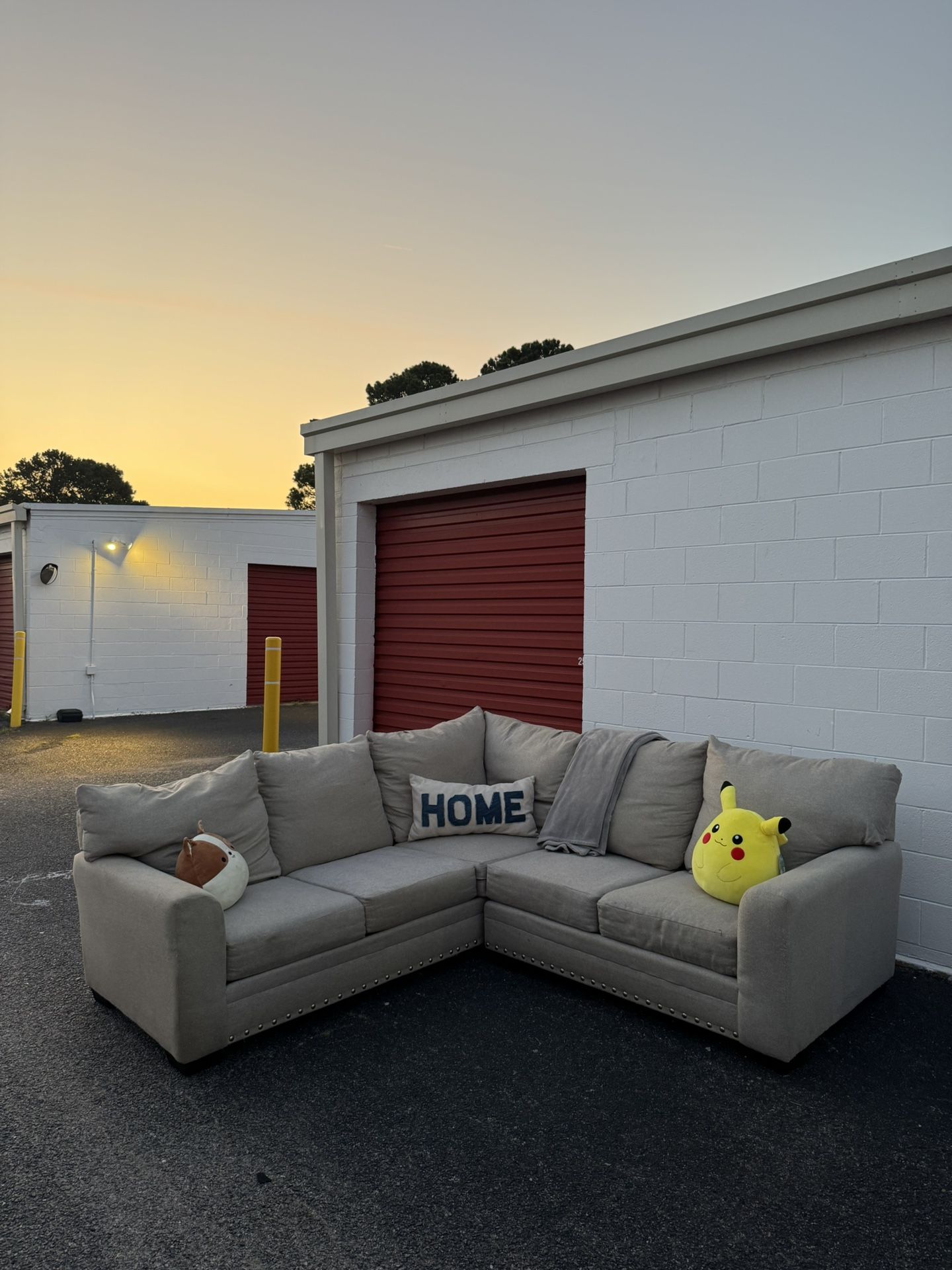 Beige Sectional Couch Sofa