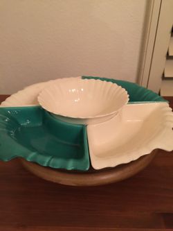 Lazy Susan Chip & Dip Bowls - Vintage