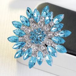 Sunburst Rhinestone Brooch