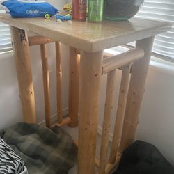 Rustic Log Accent Table