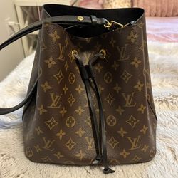 Louis Vuitton Black and Brown Monogram Shoulder Bag neonoe MM 