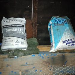 bag of salt, and a bag of concrete