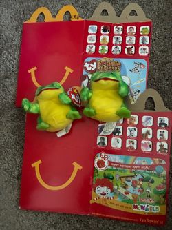 Set of 2 Vintage 2009 McDonald's Ty Teenie Beanie "Jumps the Frog" - Mint Tags