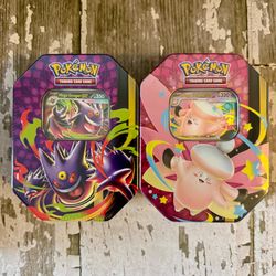 Pokemon TCG Mega Moonlit Tins Mega Clefable ex & Mega Gengar ex