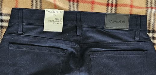 calvin klein navy blue dress pants Wool Gabardine Pants