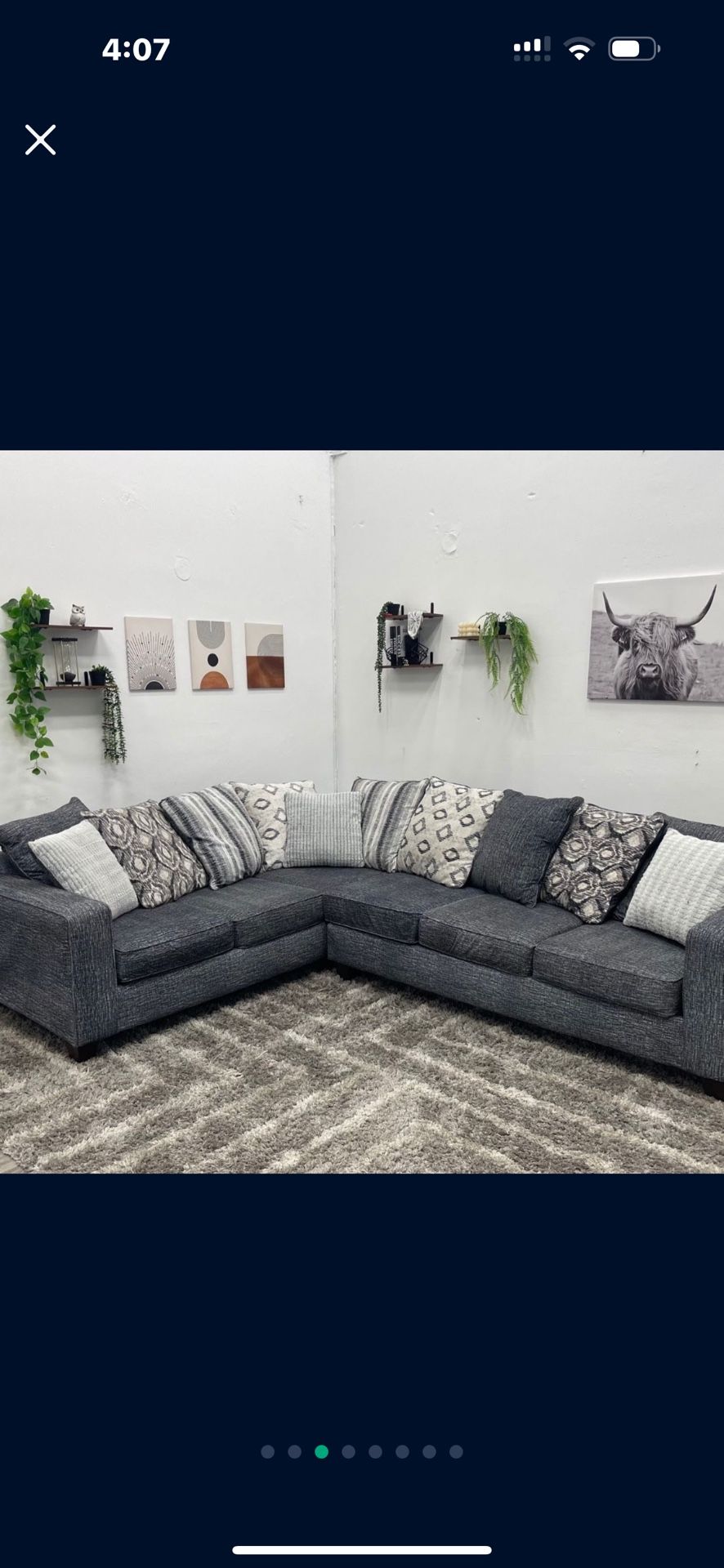 Gray Sectional Couch - Free Delivery 