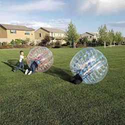 Body Bumper Bubble Soccer Balls for Kids/Adults, 5 FT Zorb Ball (red+blue)2 Pack