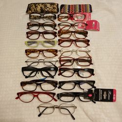 Lot Of 19 Women's +3.25 Fashion Casual Reading Glasses Various Colors