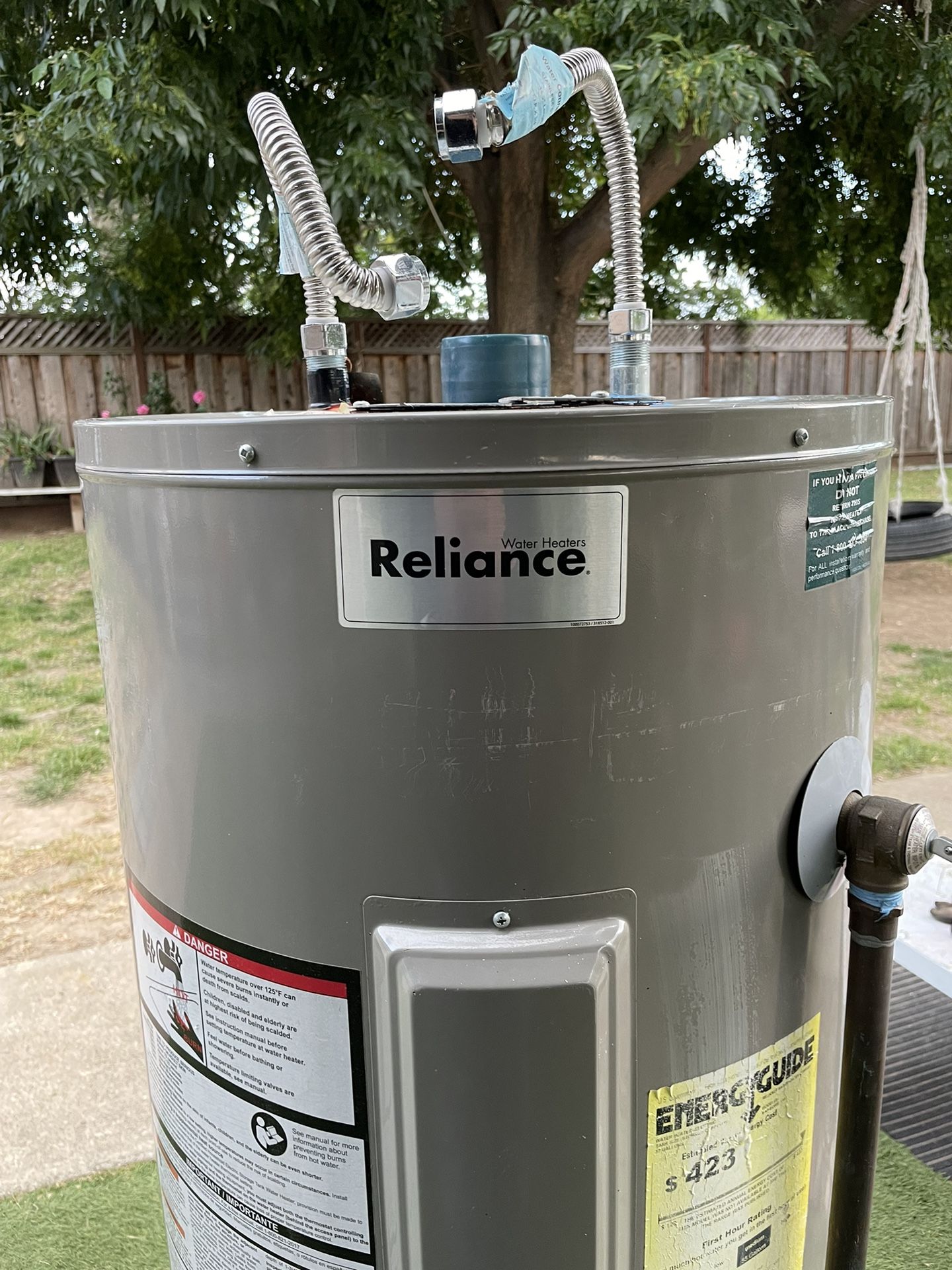 proline xe 50 gallon hot water tank gas