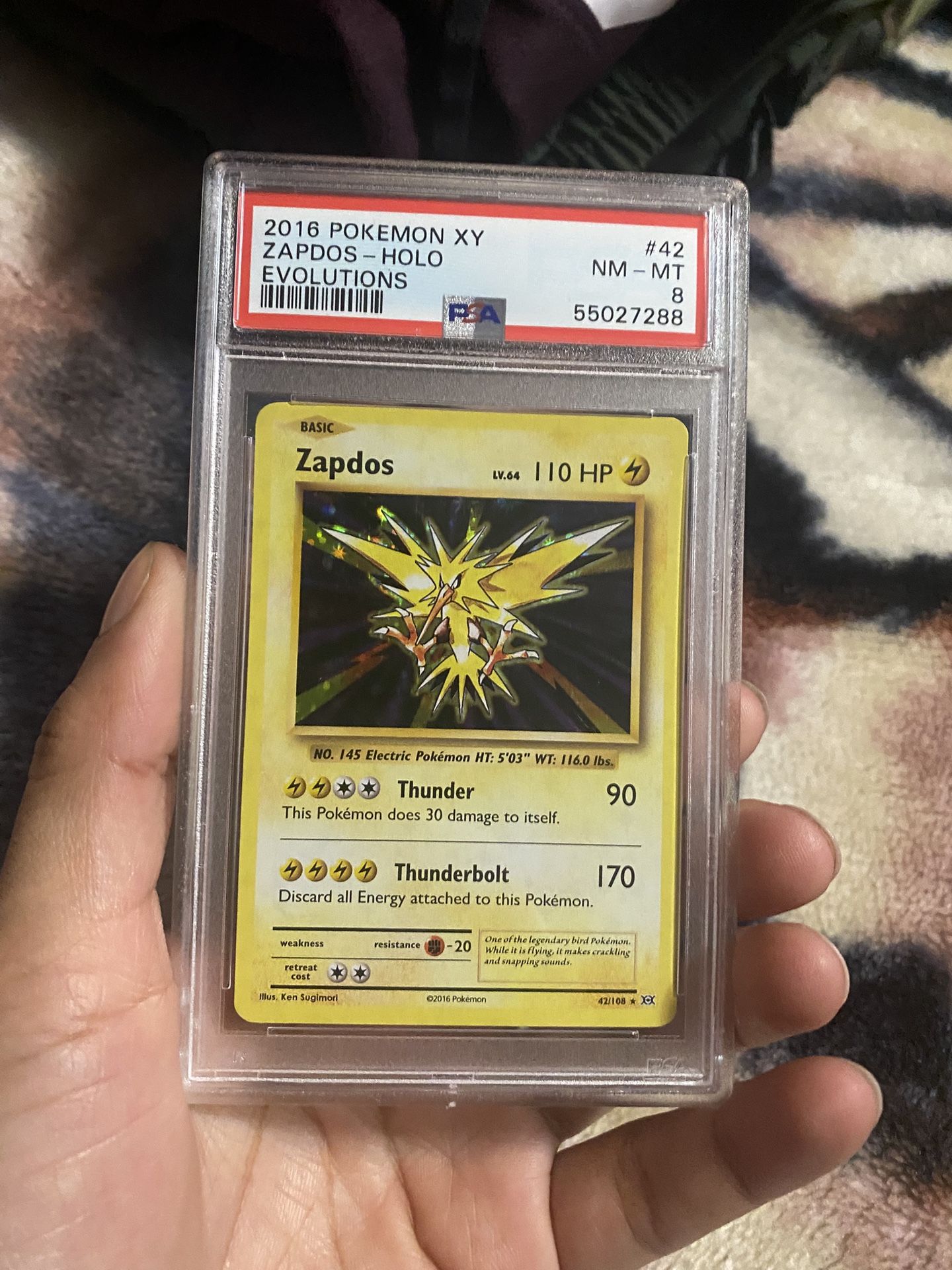 Zapdos Holo Psa 8