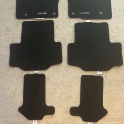 2024-2025 Mazda CX-90 7pc OEM Black Carpet Floor Mat Set