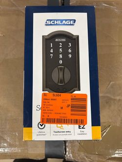 Schlage Camelot Aged Bronze Electronic Touch Keyless Touchscreen Deadbolt with Thumbturn