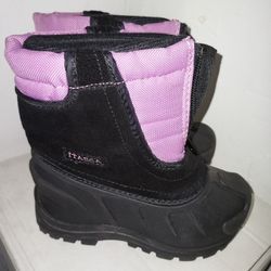 NWT Itasca Snow Stomper Boots Toddler Youth Size 9 Black & Purple Zip Front