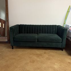 Beautiful Green Velvet Style Sofa
