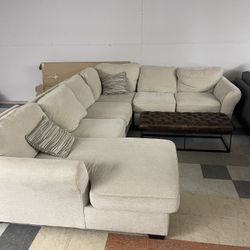 Light beige sectional sofa