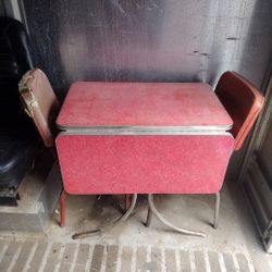 Vintage 1950s Formica Drop Leaf 2 Seat Dinette 