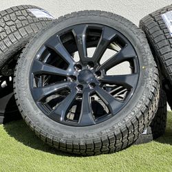 NEW 22” Chevy Silverado wheels 6x5.5 High Country Tahoe Suburban rims A/T Tires Yukon GMC Sierra Escalade 285/45R22