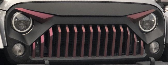 Jeep Wrangler JK Gladiator Grille Custom Wrap (Carbon fibre + violet)