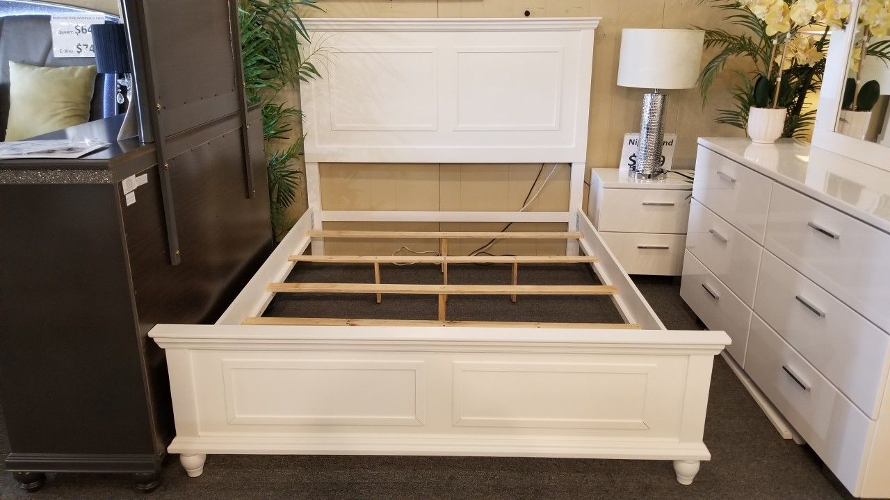 Brand New White CA King Bedframe Home & Garden