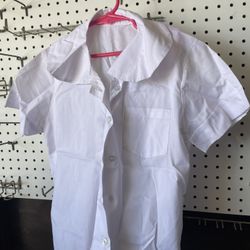 Girls White Peter Pan Collar Blouse
