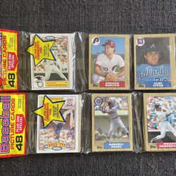 (2) Topps 1987 Rack Packs With Rickey Henderson Showing