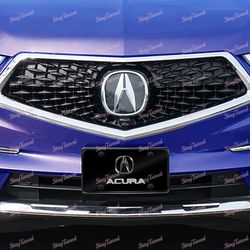 For 3D Dual Acura Logo Front Black Stainless Steel License Plate Frame X1 -(3-LPF-D-ACU-CB