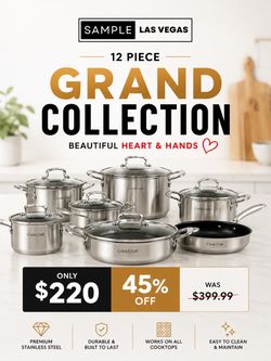 CookCraft 12-Piece Stainless Steel Cookware Set