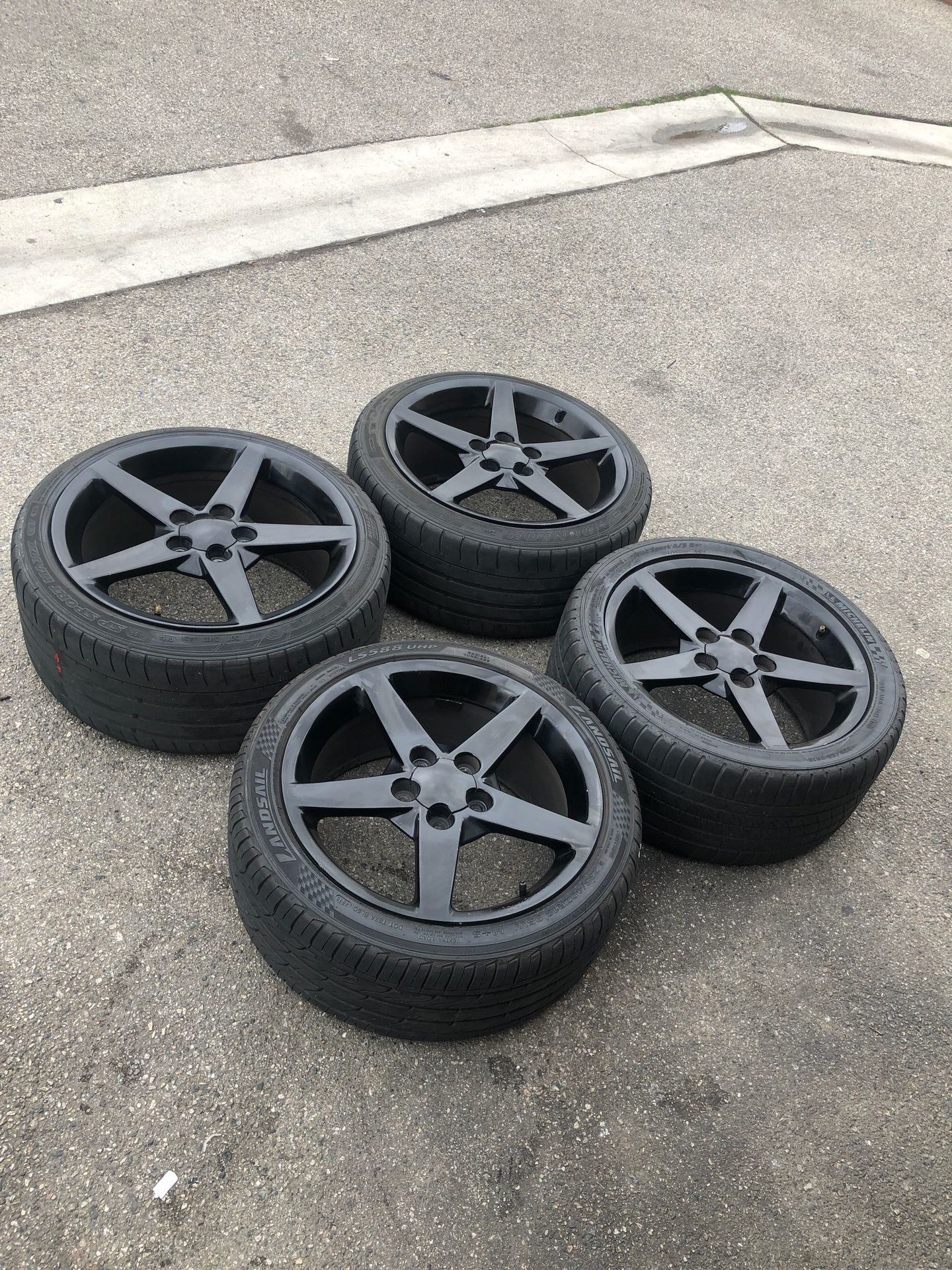 Corvette c6 gloss black wheels rims tires