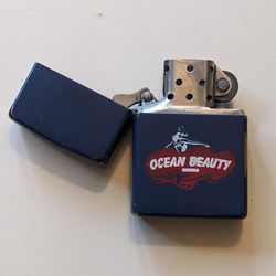 Vintage Brass Ocean Beauty Seafood Zippo Lighter May 1995