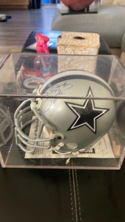 Emmett Smith, autograph miniature helmet
