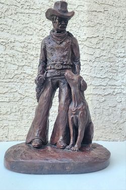 Largo Vintage Cowboy and Dog Western Sculpture
