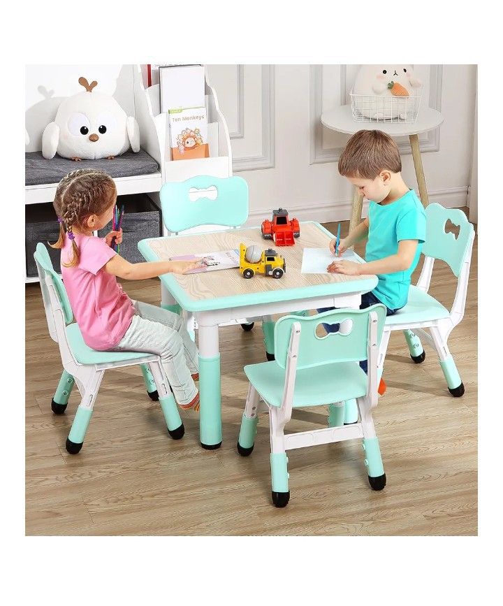 Garvee Modern Kids Table and 4 Chair Set