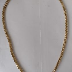 23" Wheat Link Gold Plated Necklace 