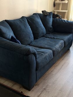 2 Sofas Set – 3-Seater + 2-Seater (Dark Blue)