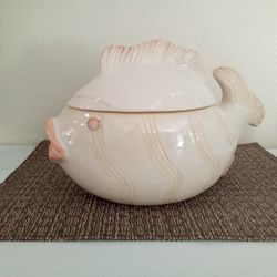 🐡 Fish Cookie Jar,  Treat Trinket  Holder, Beach Decor 🐡