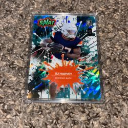 RJ Harvey Broncos Wild Card   3/8 Numbered Football Card 