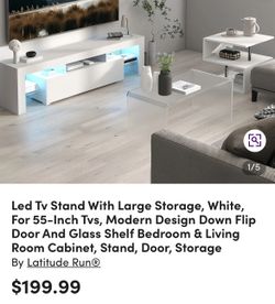 White TV STAND 63inX 18 In
