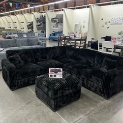 New Black Sectional 