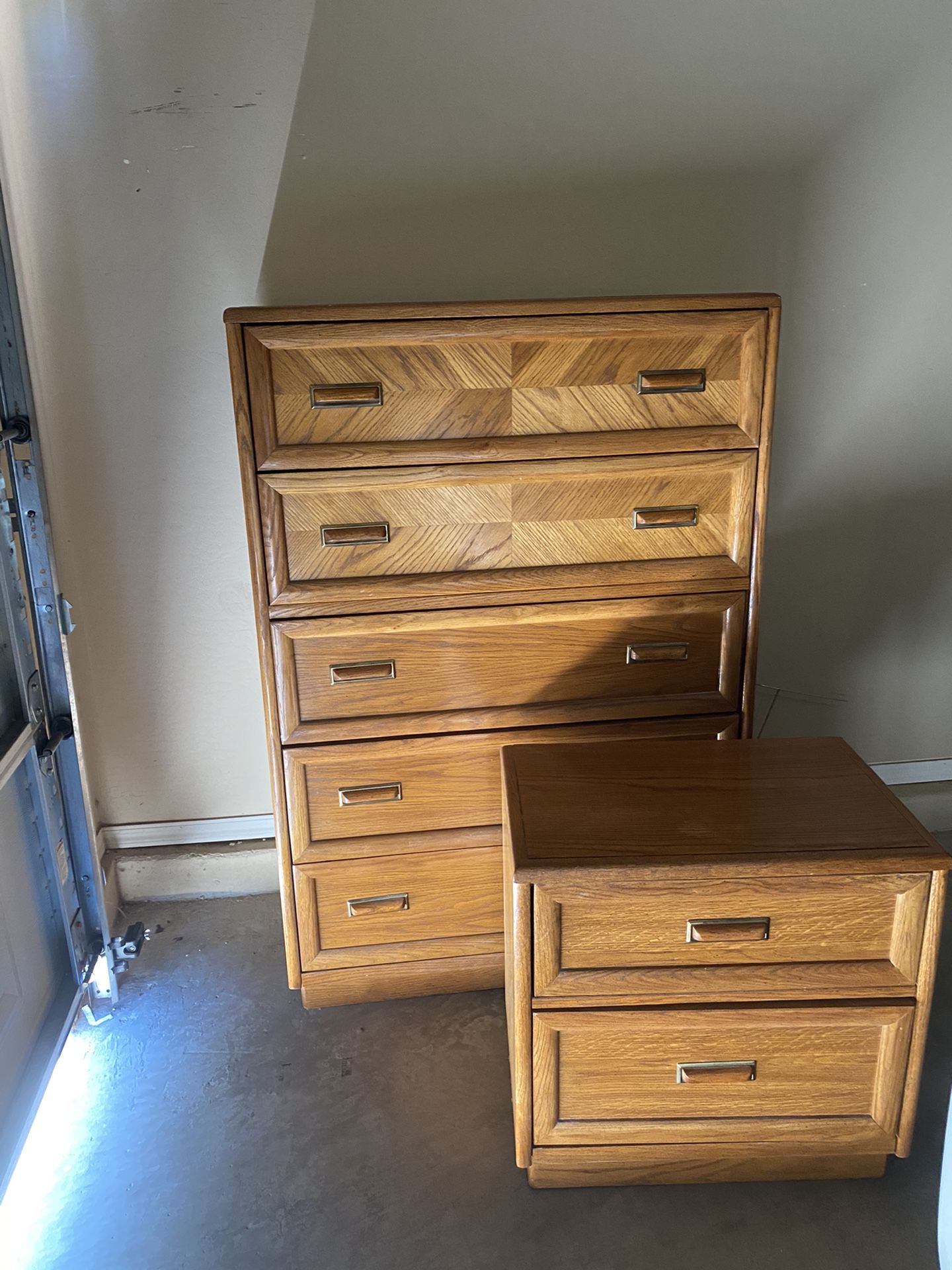 Solid oak Antique dresser and nightstand *Solid Oak*