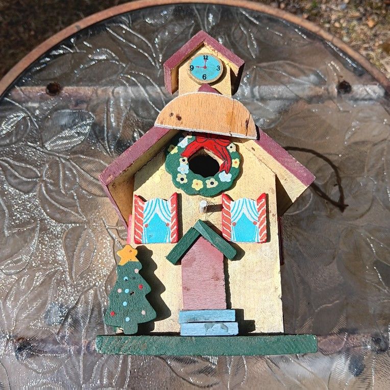Handmade Christmas Themed Birdhouse