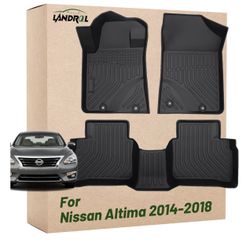 New Landrol Car Floor Mats Replacement for Nissan Altima 2014-2018 Durable Odorless Front Rear Heavy Duty TPE Carpet All Weather Liners Full Set Non-S