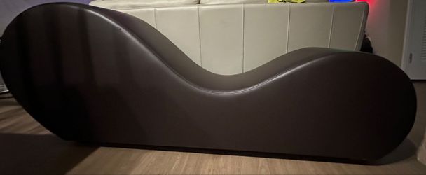 Dark Brown Faux Leather Tantra Chaise Lounge - Love Couch