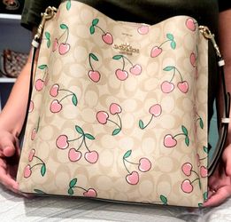 Large Cherry Coach Bucket bag