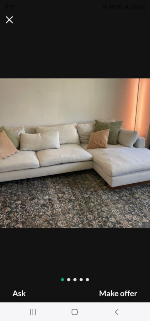 West Elm Harmony Custom Sectional Couch Sofa