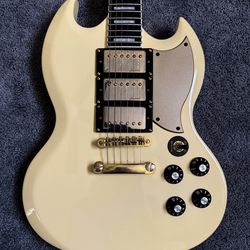 Harley Benton DC-600VI Vintage Ivory Electric Guitar