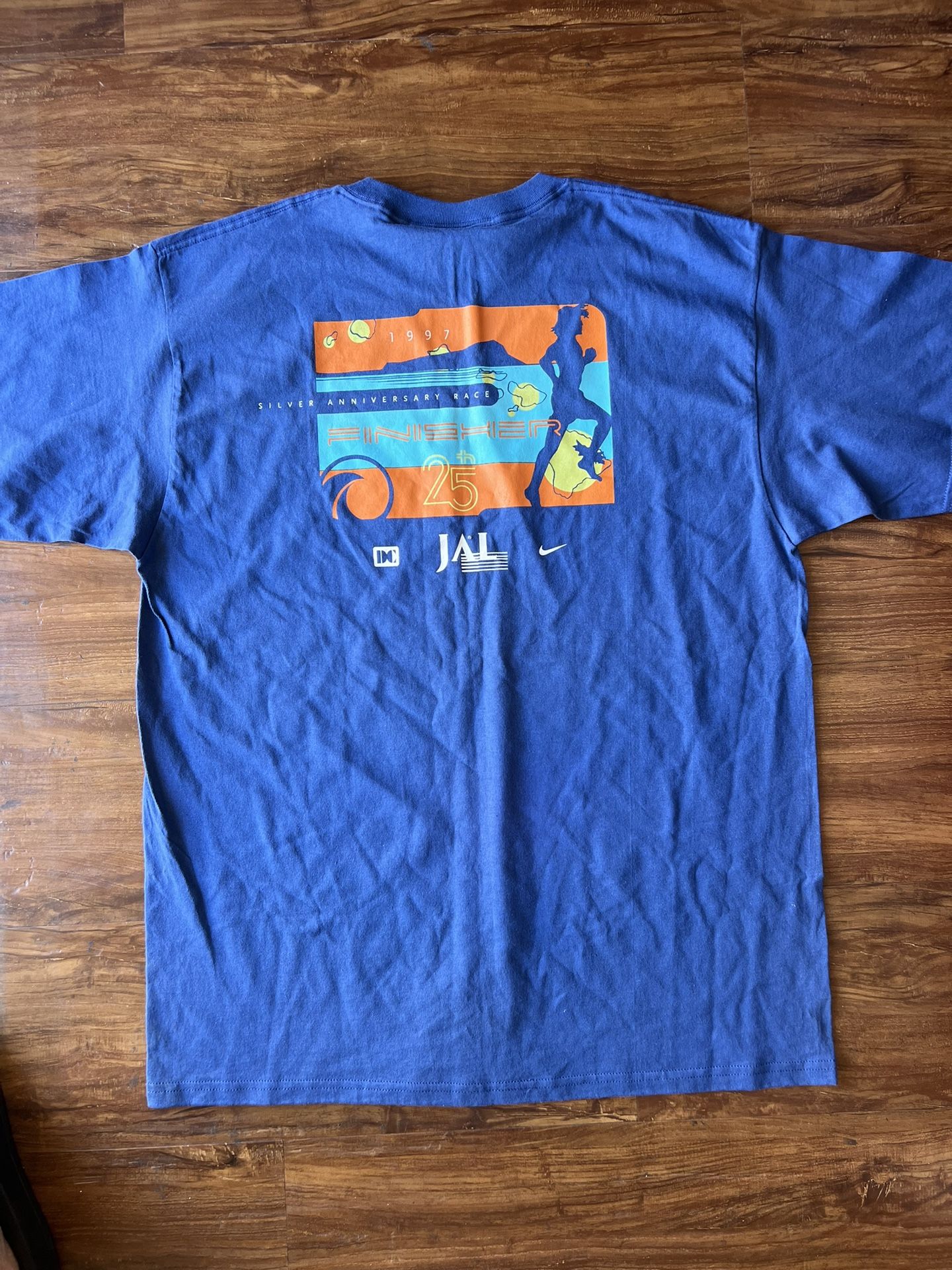 Vintage 1997 NIKE Honolulu Marathon Finisher Shirt Size L