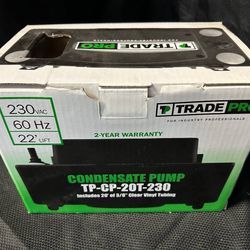 TRADEPRO® - TP-CP-20T-230 - Condensate Pump, 20' Lift, 230 VAC, with Tubing