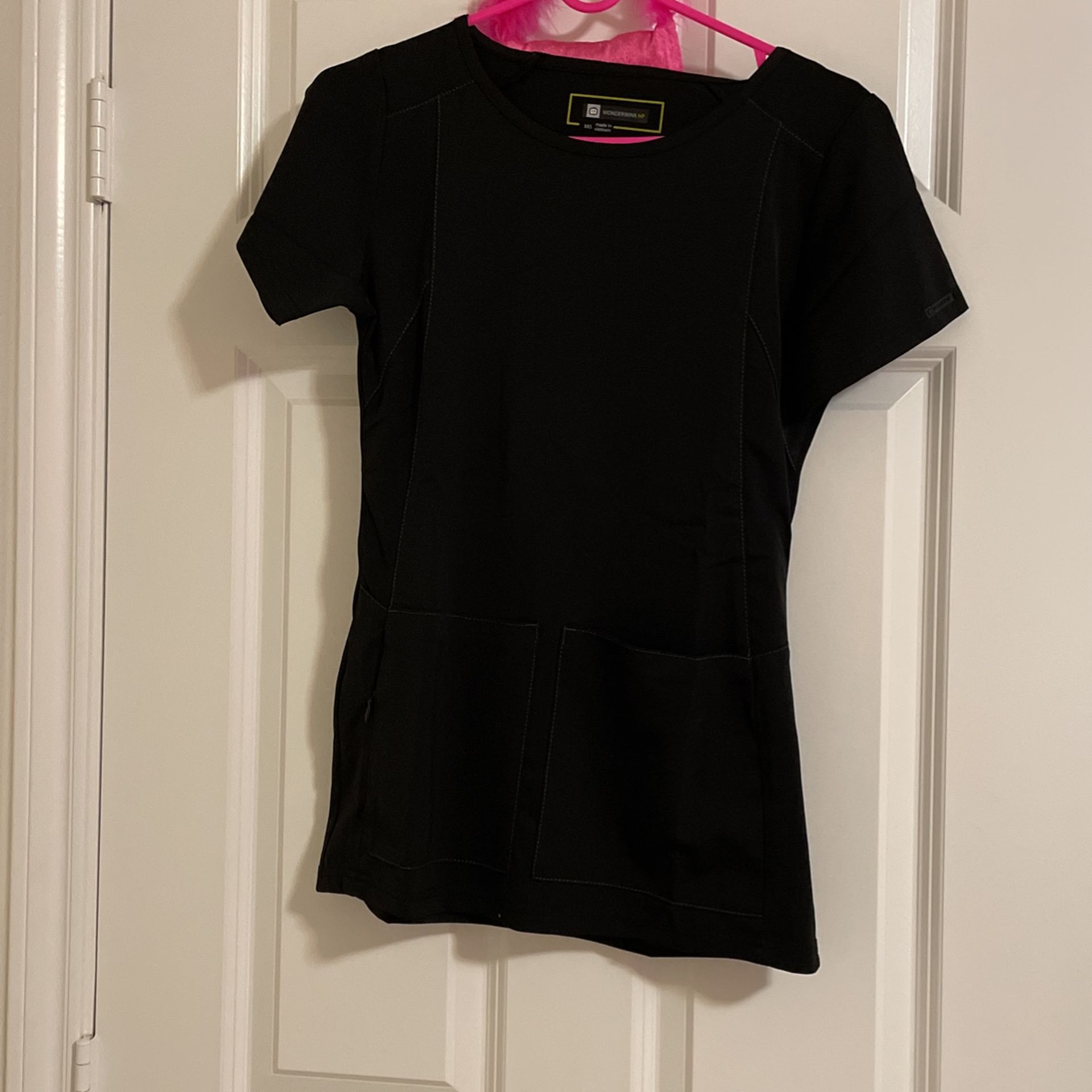 Wonderwink Black Scrub Top XXS